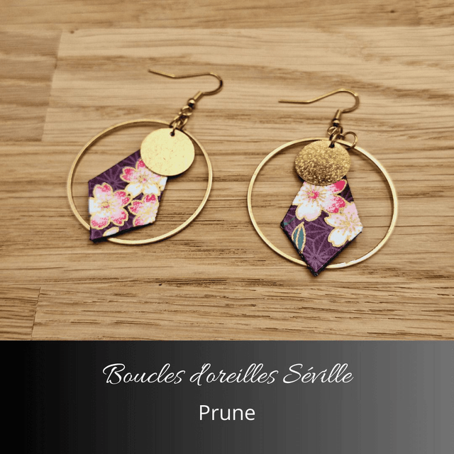 Boucles d'oreilles Séville - Prune