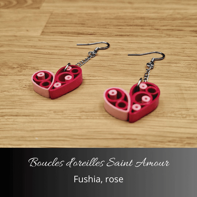 Boucles d'oreilles Saint Amour - Fushia, rose