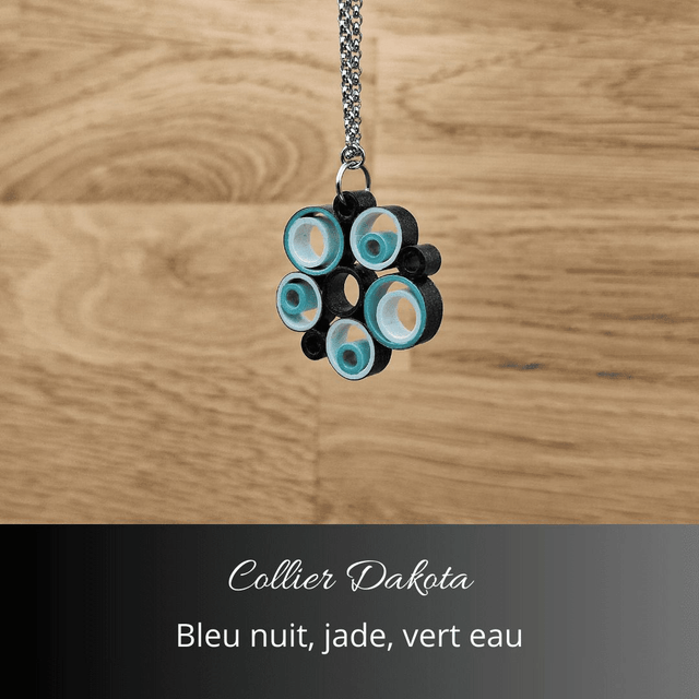 Collier Dakota - Bleu nuit, jade, vert d'eau