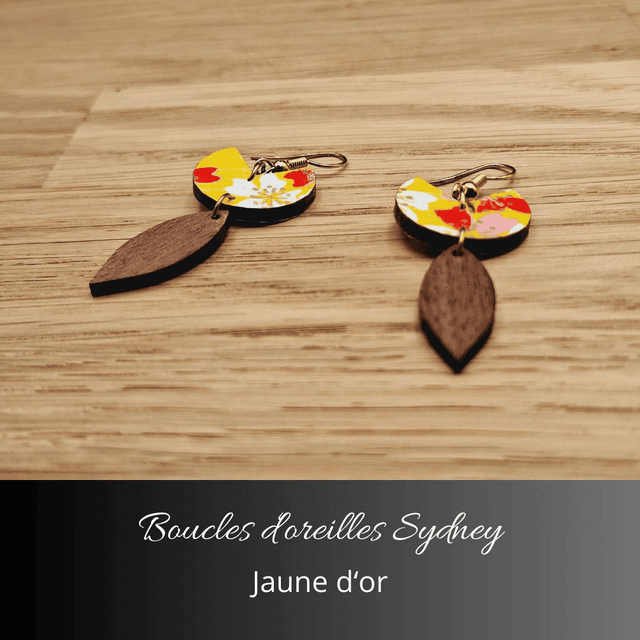 Boucles d'oreilles Sydney - Jaune et rouge