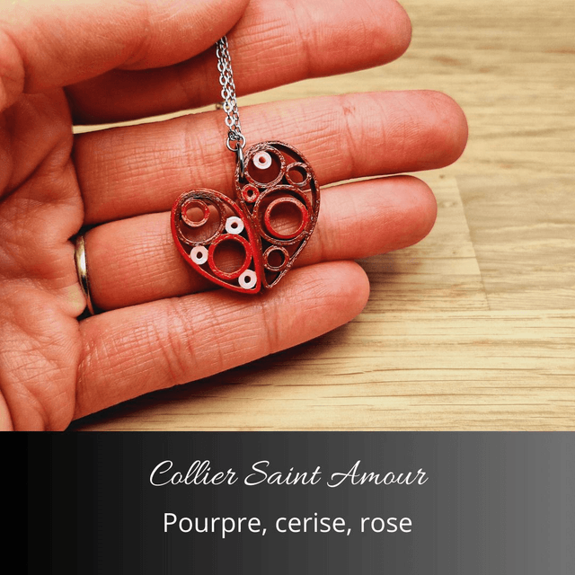 Collier Saint Amour - Pourpre, cerise, rose