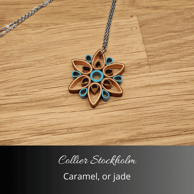 Collier Stockholm - Caramel, or, jade