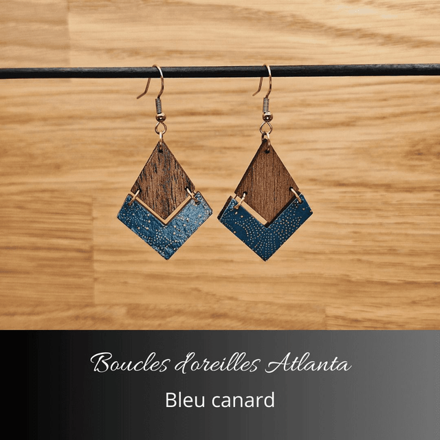 Boucles d'oreilles Atlanta - Bleu canard