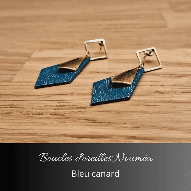 Boucles d'oreilles Nouméa - Bleu canard