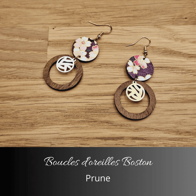 Boucles d'oreilles Boston - Prune