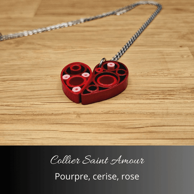 Collier Saint Amour - Pourpre, cerise, rose