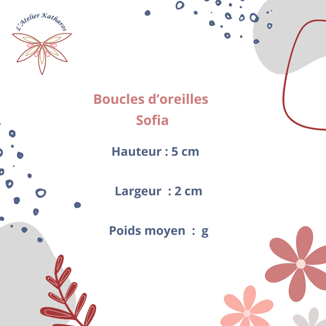 Boucles d'oreilles Sofia - Pourpre, cerise, flamme