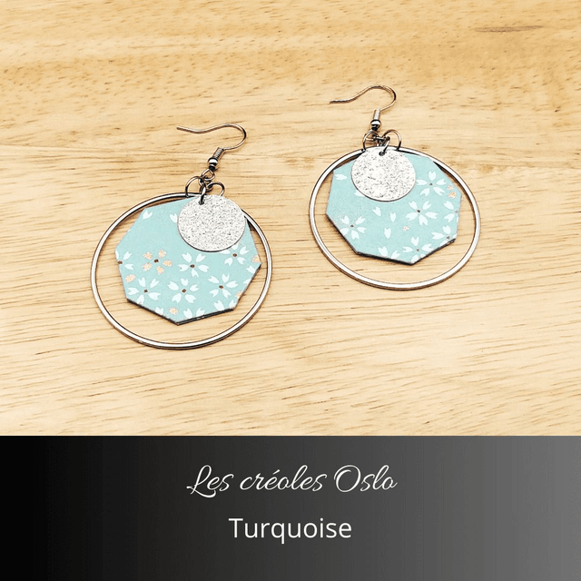 Boucles d'oreilles créoles Oslo - Turquoise