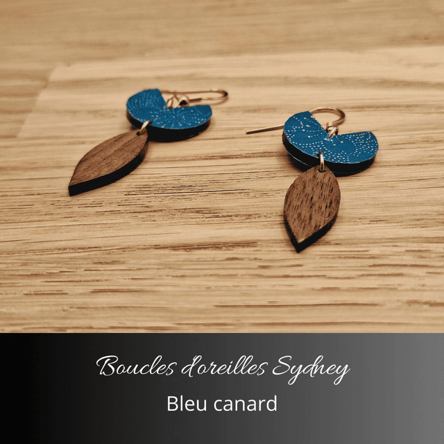 Boucles d'oreilles Sydney - Bleu canard
