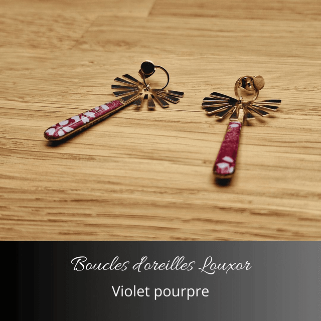 Boucles d'oreilles Louxor - Violet, pourpre