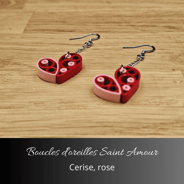 Boucles d'oreilles Saint Amour - Cerise, rose