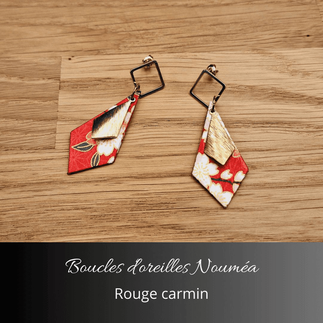 Boucles d'oreilles Nouméa - Rouge carmin