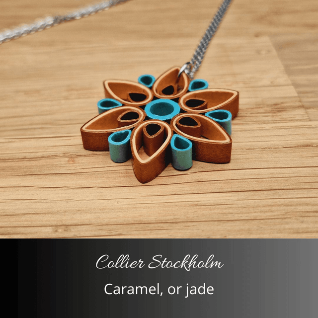 Collier Stockholm - Caramel, or, jade