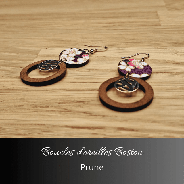 Boucles d'oreilles Boston - Prune