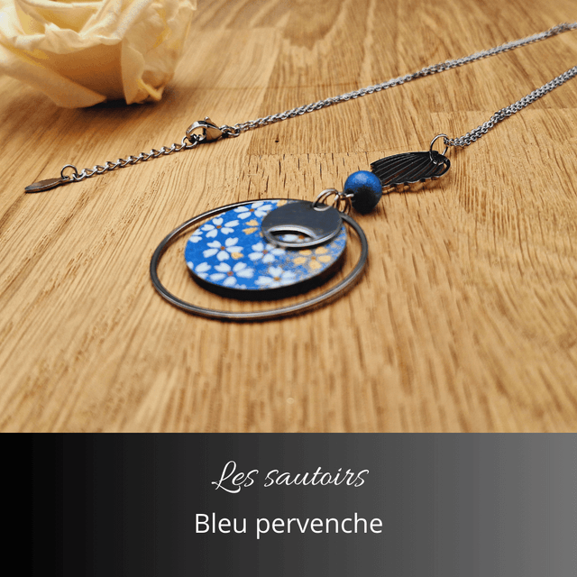 Collier sautoir Olympe - Bleu pervenche
