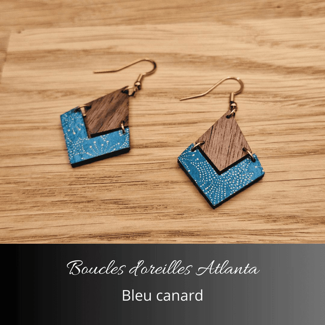 Boucles d'oreilles Atlanta - Bleu canard