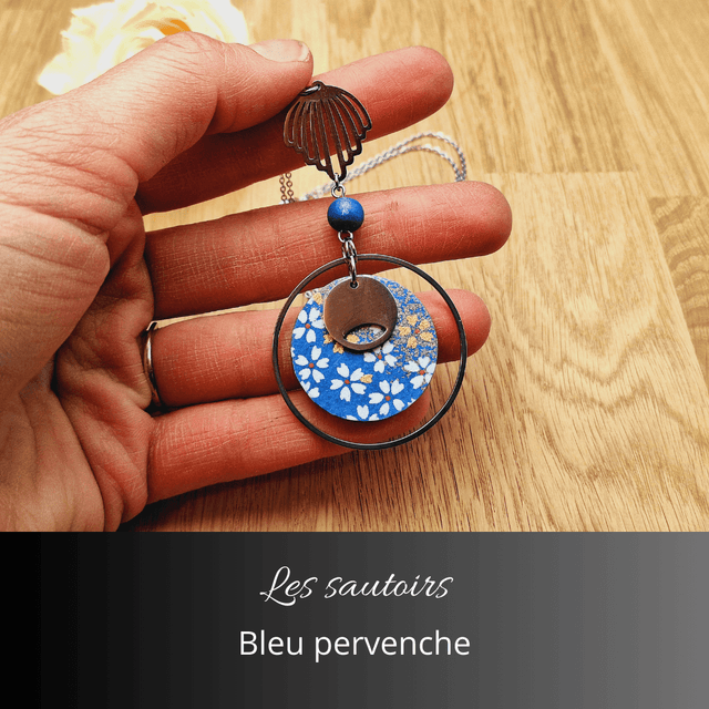 Collier sautoir Olympe - Bleu pervenche