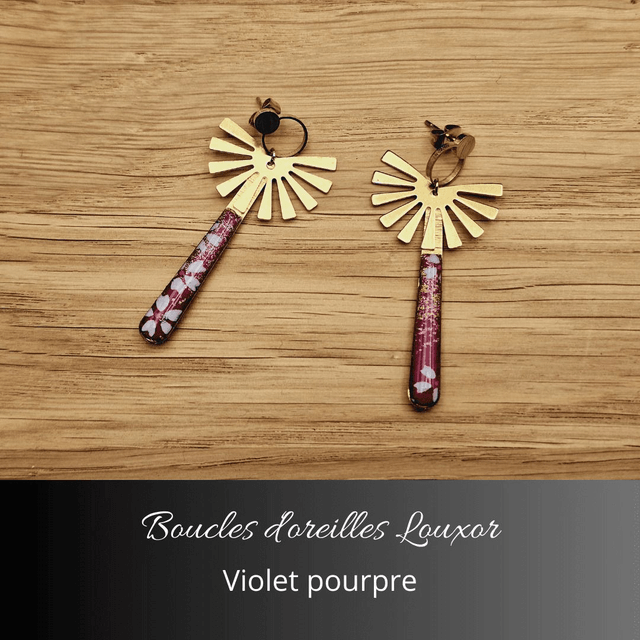 Boucles d'oreilles Louxor - Violet, pourpre