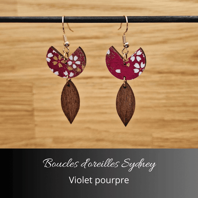 Boucles d'oreilles Sydney - Violet pourpre