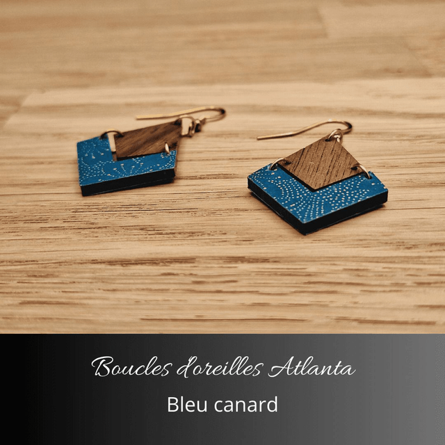 Boucles d'oreilles Atlanta - Bleu canard