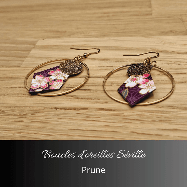 Boucles d'oreilles Séville - Prune