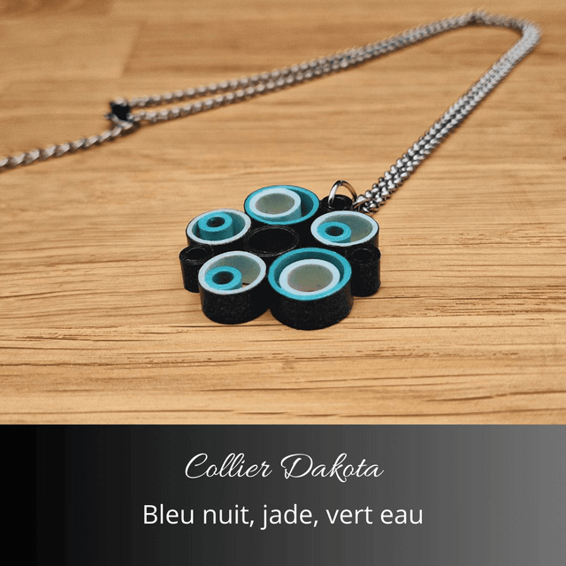 Collier Dakota - Bleu nuit, jade, vert d'eau