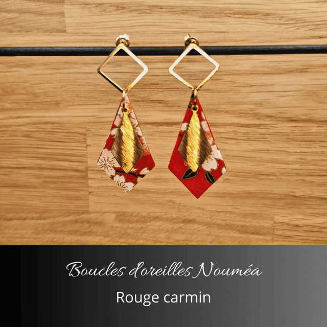 Boucles d'oreilles Nouméa - Rouge carmin