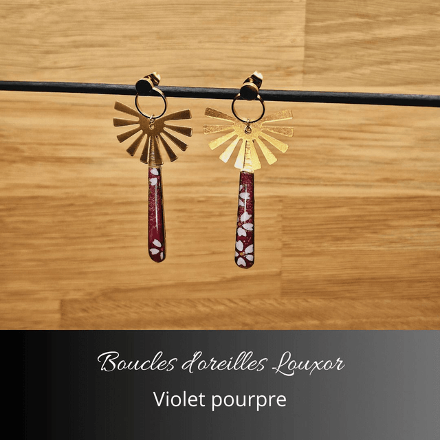 Boucles d'oreilles Louxor - Violet, pourpre