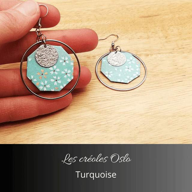 Boucles d'oreilles créoles Oslo - Turquoise