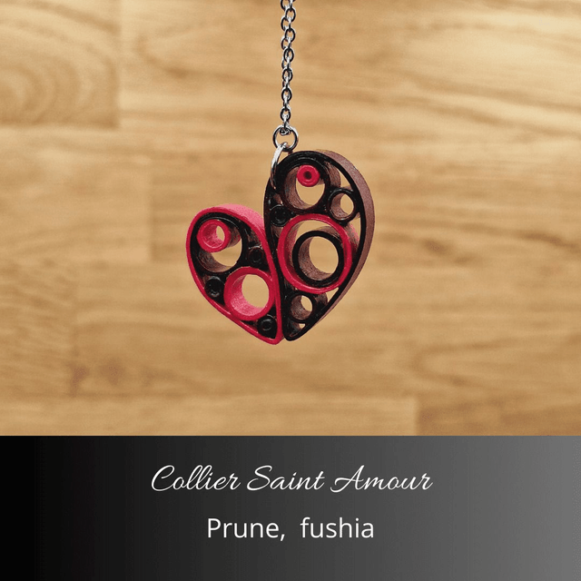 Collier Saint Amour - Prune, fushia