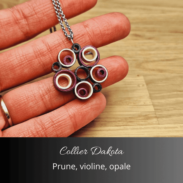 Collier Dakota - Prune, violine, opale