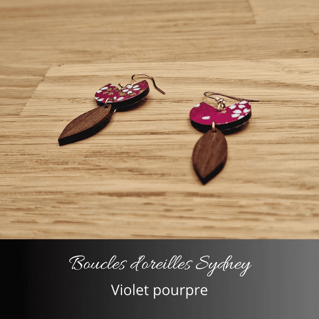 Boucles d'oreilles Sydney - Violet pourpre