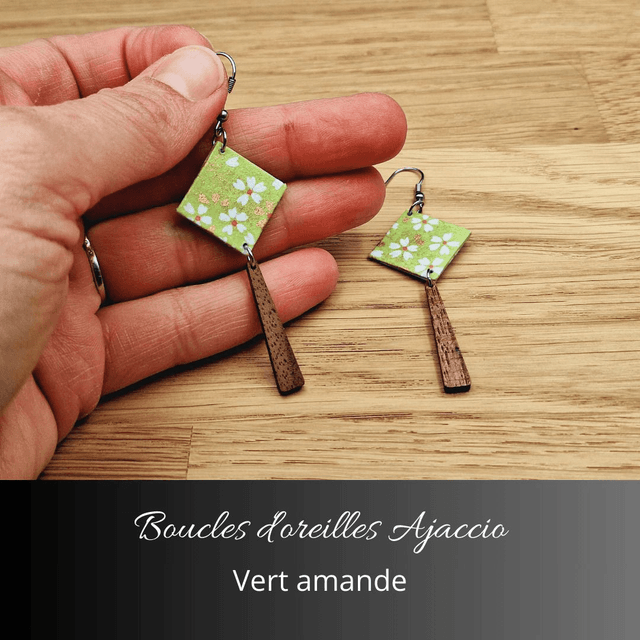 Boucles d'oreilles Ajaccio - Vert amande