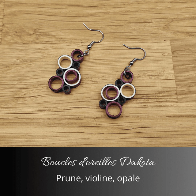 Boucles d'oreilles Dakota - Prune, violine, opale