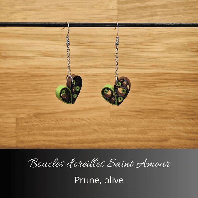 Boucles d'oreilles Saint Amour - Prune, olive