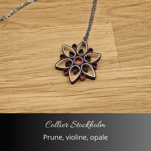 Collier Stockholm - Prune, violine, opale
