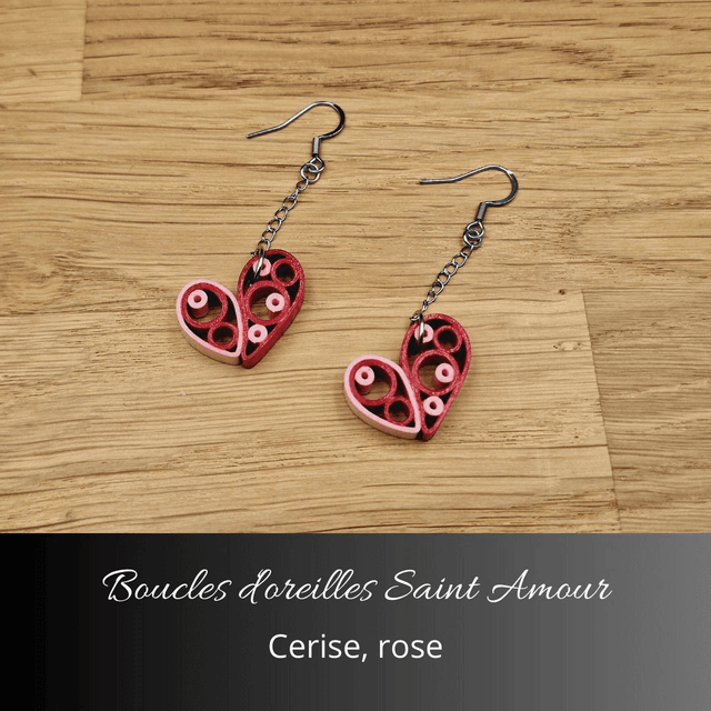 Boucles d'oreilles Saint Amour - Cerise, rose