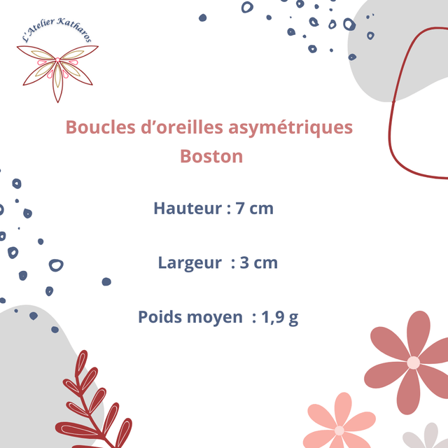 Boucles d'oreilles Boston - Jaune et rouge