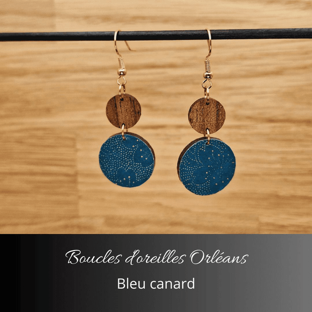 Boucles d'oreilles Orléans - Bleu canard