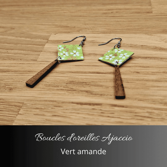 Boucles d'oreilles Ajaccio - Vert amande