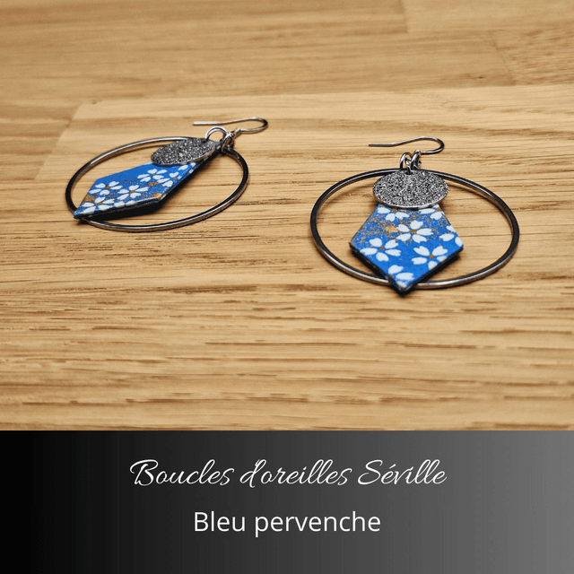Boucles d'oreilles Séville - Bleu pervenche
