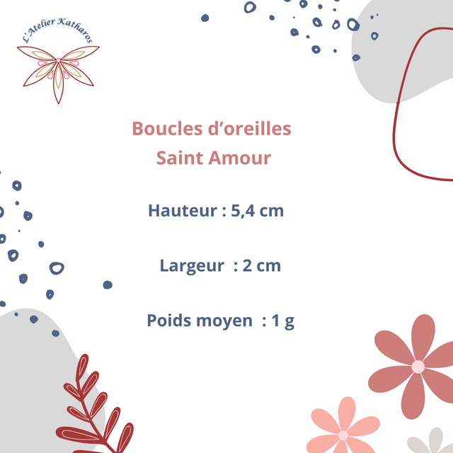 Boucles d'oreilles Saint Amour - Wengé, caramel