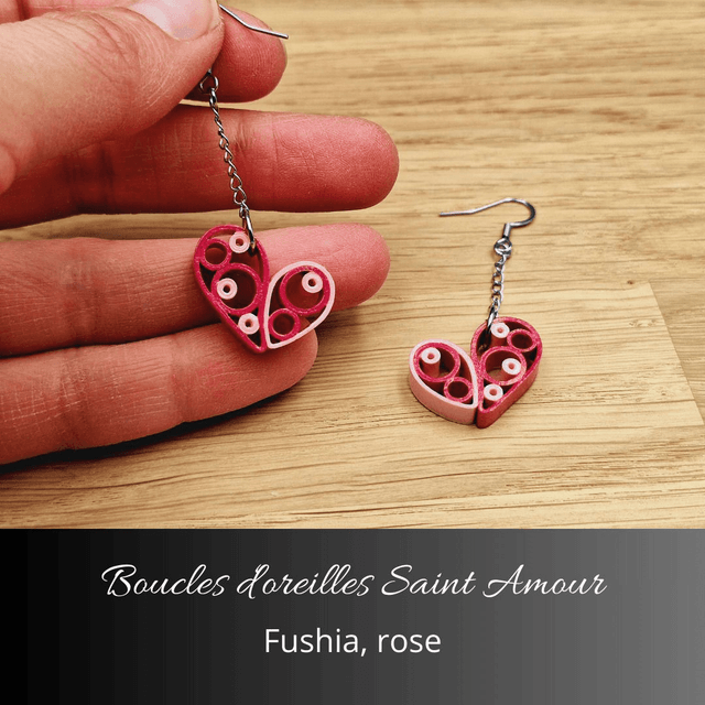 Boucles d'oreilles Saint Amour - Fushia, rose
