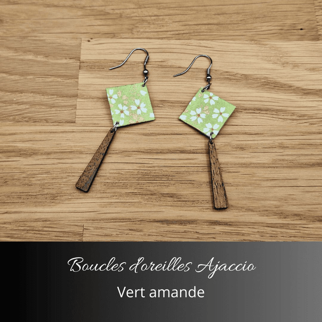 Boucles d'oreilles Ajaccio - Vert amande