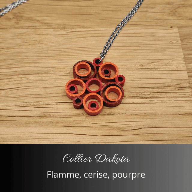 Collier Dakota - Pourpre, cerise, flamme