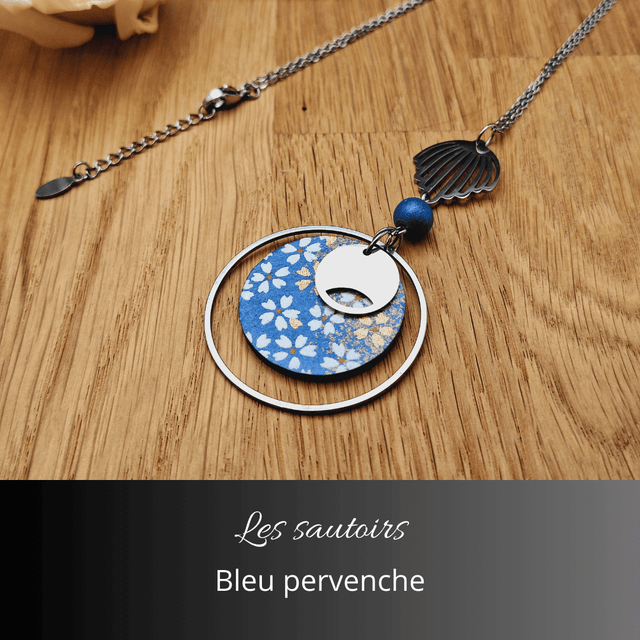 Collier sautoir Olympe - Bleu pervenche