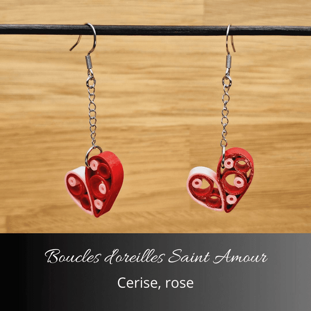 Boucles d'oreilles Saint Amour - Cerise, rose