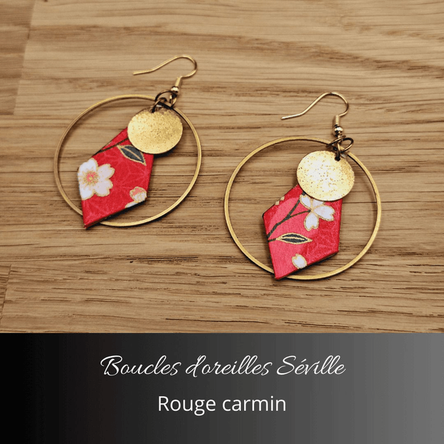 Boucles d'oreilles Séville - Rouge carmin