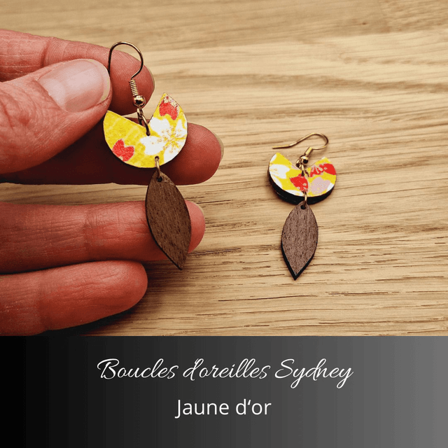 Boucles d'oreilles Sydney - Jaune et rouge