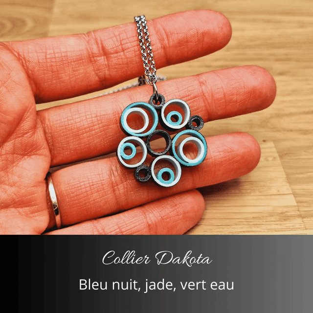 Collier Dakota - Bleu nuit, jade, vert d'eau